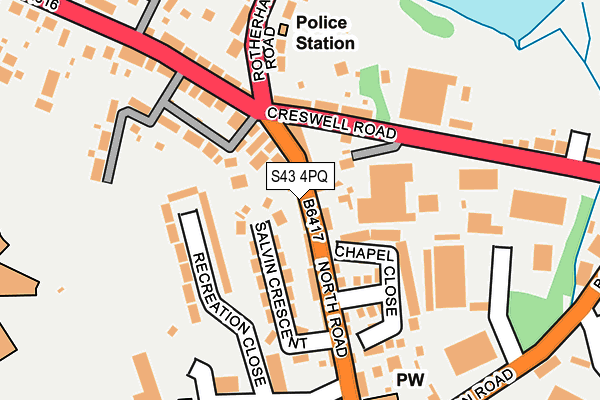 S43 4PQ map - OS OpenMap – Local (Ordnance Survey)