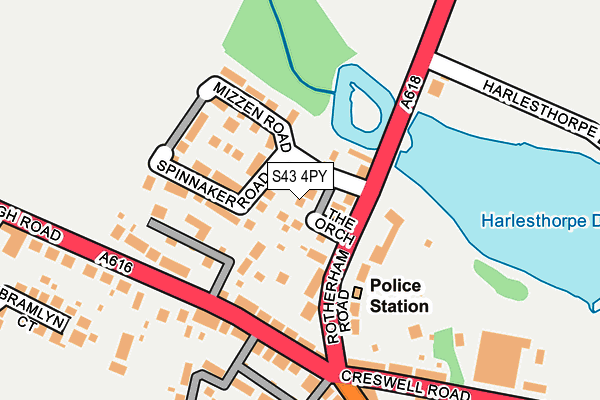 S43 4PY map - OS OpenMap – Local (Ordnance Survey)