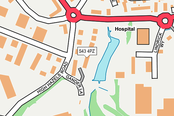 S43 4PZ map - OS OpenMap – Local (Ordnance Survey)