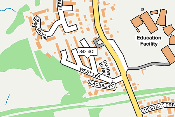 S43 4QL map - OS OpenMap – Local (Ordnance Survey)