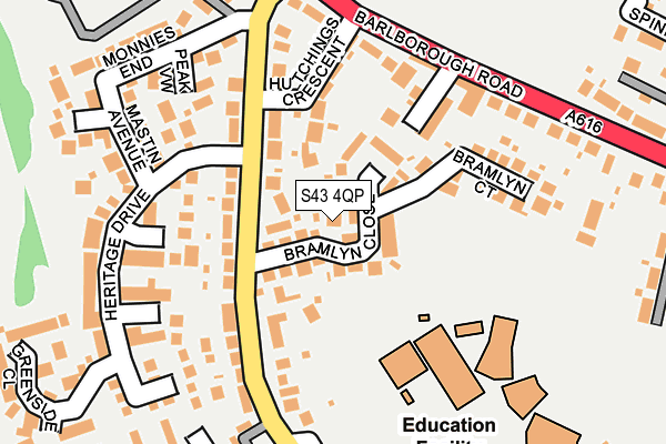 S43 4QP map - OS OpenMap – Local (Ordnance Survey)