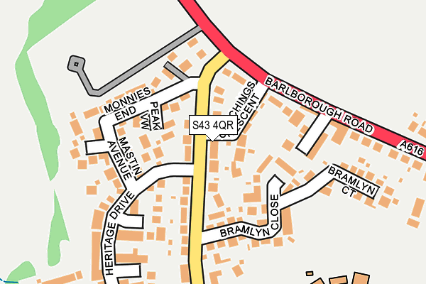 S43 4QR map - OS OpenMap – Local (Ordnance Survey)