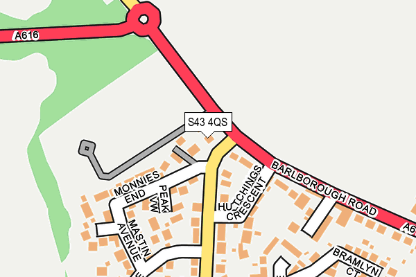 S43 4QS map - OS OpenMap – Local (Ordnance Survey)