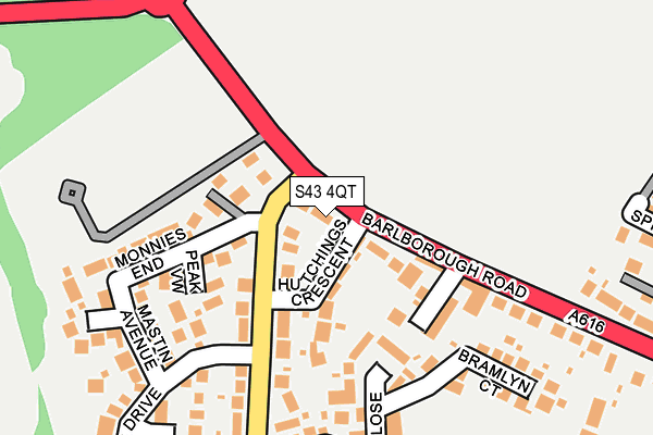 S43 4QT map - OS OpenMap – Local (Ordnance Survey)