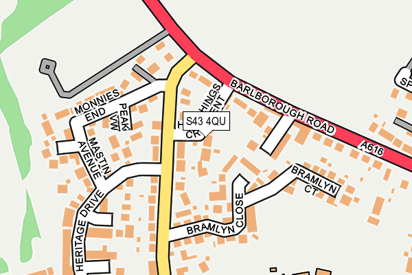 S43 4QU map - OS OpenMap – Local (Ordnance Survey)