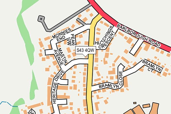 S43 4QW map - OS OpenMap – Local (Ordnance Survey)