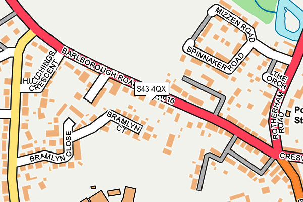 S43 4QX map - OS OpenMap – Local (Ordnance Survey)