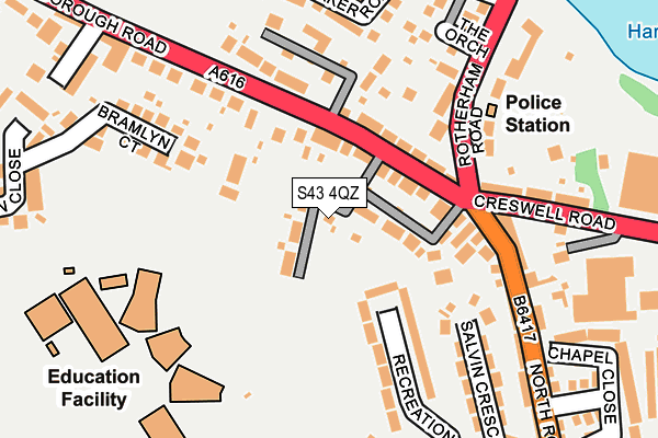 S43 4QZ map - OS OpenMap – Local (Ordnance Survey)