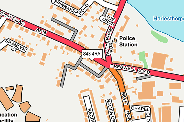 S43 4RA map - OS OpenMap – Local (Ordnance Survey)