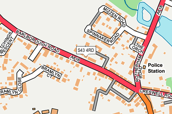 S43 4RD map - OS OpenMap – Local (Ordnance Survey)