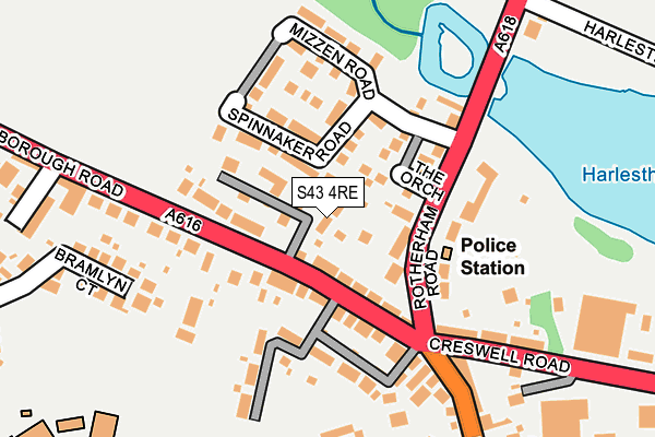 S43 4RE map - OS OpenMap – Local (Ordnance Survey)