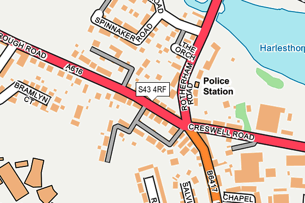 S43 4RF map - OS OpenMap – Local (Ordnance Survey)
