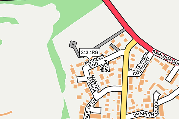 S43 4RG map - OS OpenMap – Local (Ordnance Survey)