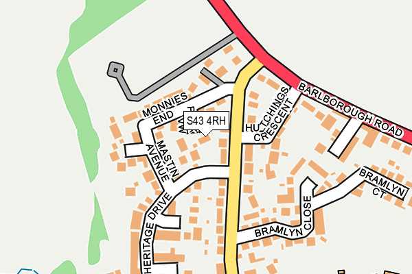 S43 4RH map - OS OpenMap – Local (Ordnance Survey)