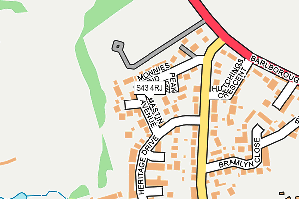 S43 4RJ map - OS OpenMap – Local (Ordnance Survey)