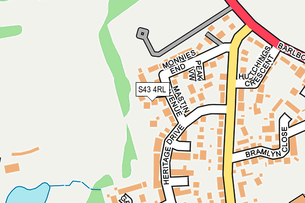 S43 4RL map - OS OpenMap – Local (Ordnance Survey)