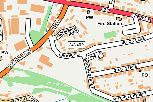 S43 4RP map - OS OpenMap – Local (Ordnance Survey)