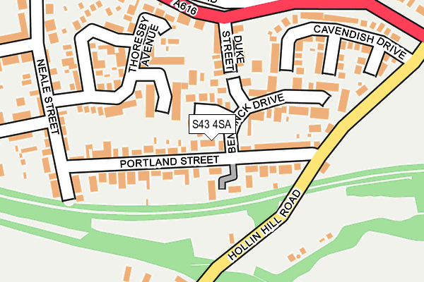 S43 4SA map - OS OpenMap – Local (Ordnance Survey)