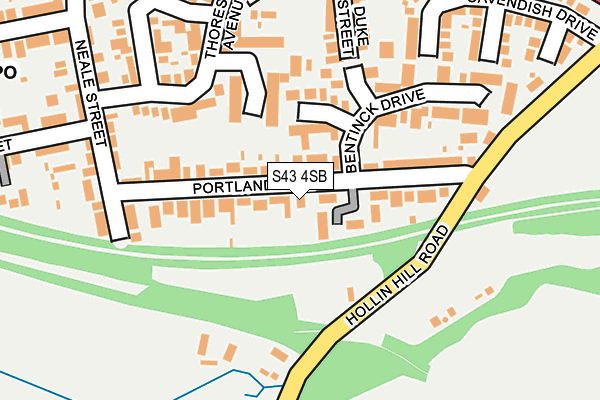 S43 4SB map - OS OpenMap – Local (Ordnance Survey)