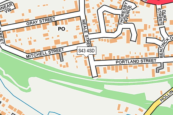 S43 4SD map - OS OpenMap – Local (Ordnance Survey)