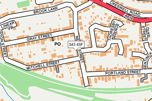 S43 4SF map - OS OpenMap – Local (Ordnance Survey)