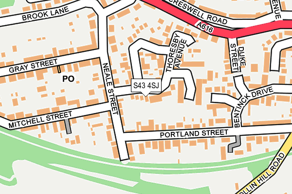 S43 4SJ map - OS OpenMap – Local (Ordnance Survey)