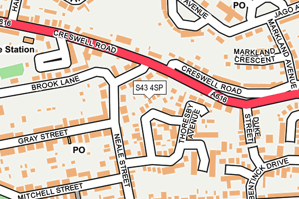S43 4SP map - OS OpenMap – Local (Ordnance Survey)