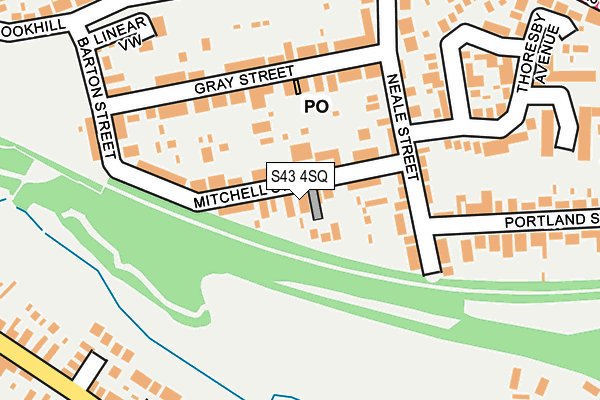 S43 4SQ map - OS OpenMap – Local (Ordnance Survey)