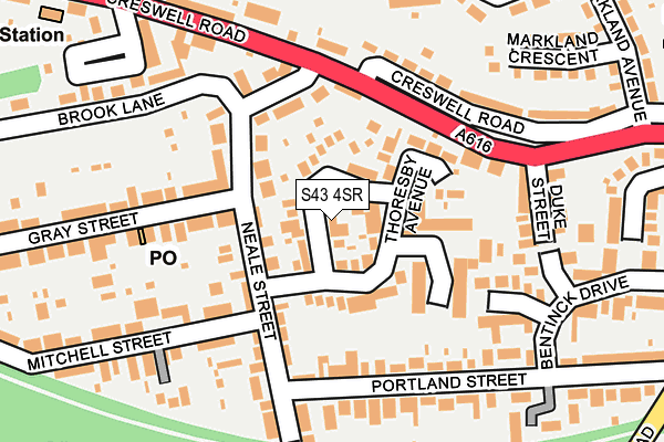 S43 4SR map - OS OpenMap – Local (Ordnance Survey)