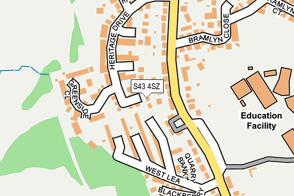 S43 4SZ map - OS OpenMap – Local (Ordnance Survey)