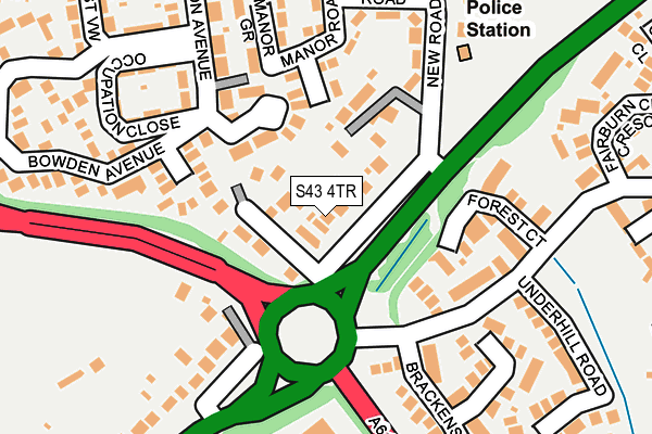 S43 4TR map - OS OpenMap – Local (Ordnance Survey)