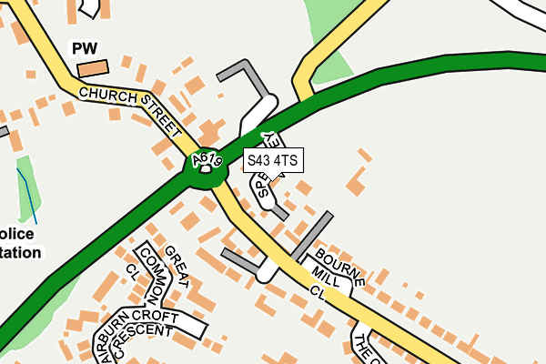 S43 4TS map - OS OpenMap – Local (Ordnance Survey)