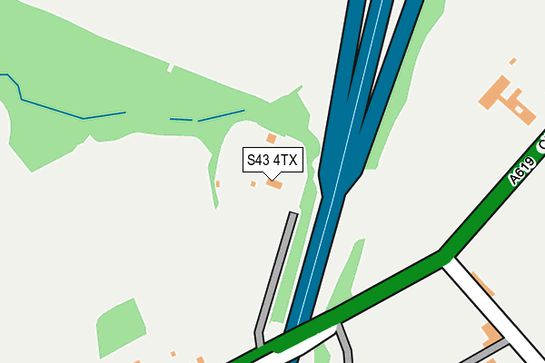 S43 4TX map - OS OpenMap – Local (Ordnance Survey)