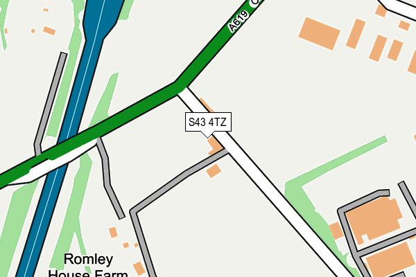 S43 4TZ map - OS OpenMap – Local (Ordnance Survey)