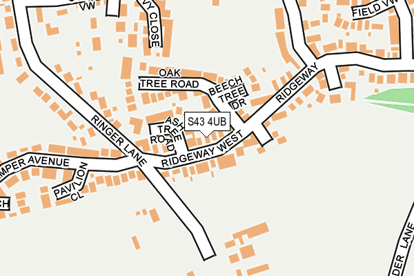 S43 4UB map - OS OpenMap – Local (Ordnance Survey)