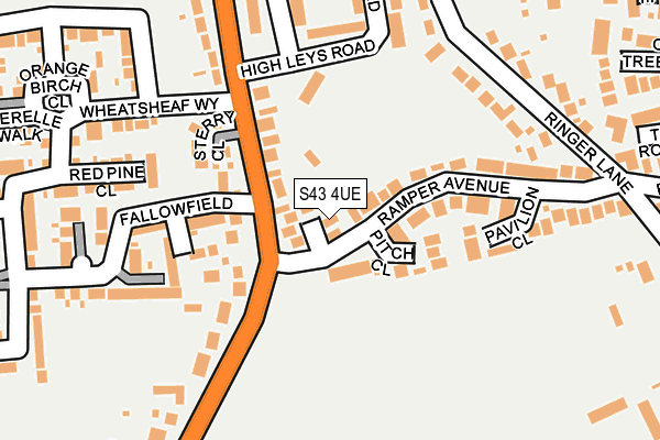S43 4UE map - OS OpenMap – Local (Ordnance Survey)