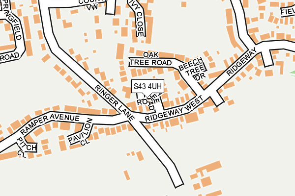 S43 4UH map - OS OpenMap – Local (Ordnance Survey)