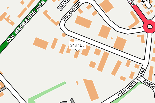 S43 4UL map - OS OpenMap – Local (Ordnance Survey)