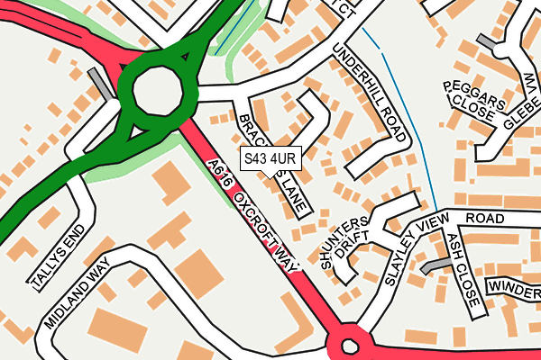 S43 4UR map - OS OpenMap – Local (Ordnance Survey)