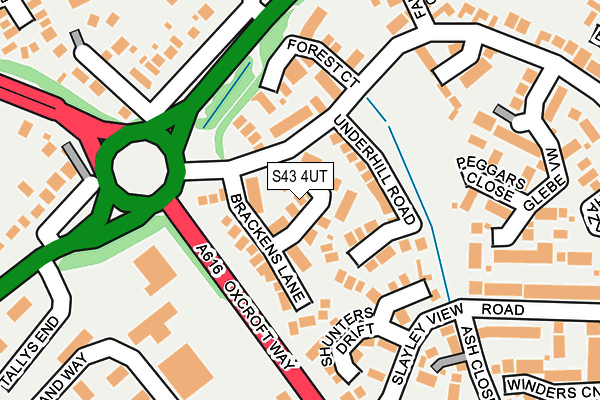 S43 4UT map - OS OpenMap – Local (Ordnance Survey)