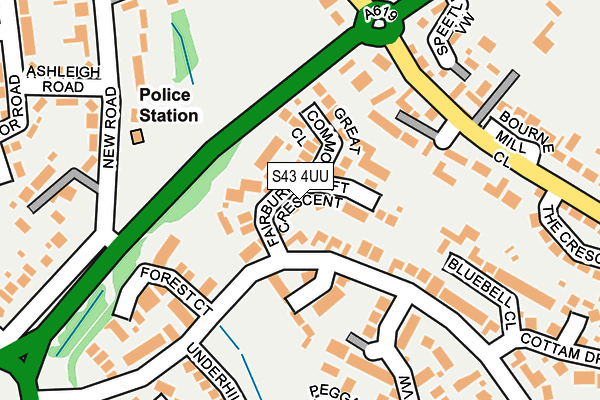 S43 4UU map - OS OpenMap – Local (Ordnance Survey)