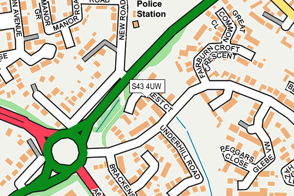 S43 4UW map - OS OpenMap – Local (Ordnance Survey)