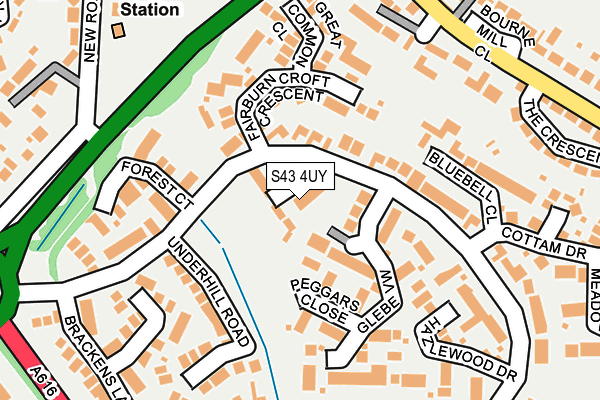 S43 4UY map - OS OpenMap – Local (Ordnance Survey)