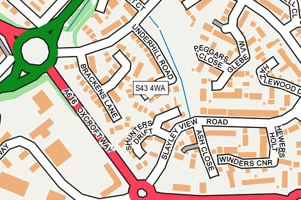 S43 4WA map - OS OpenMap – Local (Ordnance Survey)