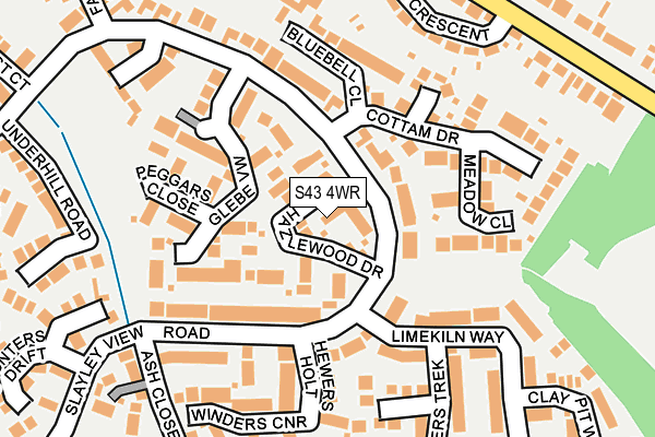 S43 4WR map - OS OpenMap – Local (Ordnance Survey)