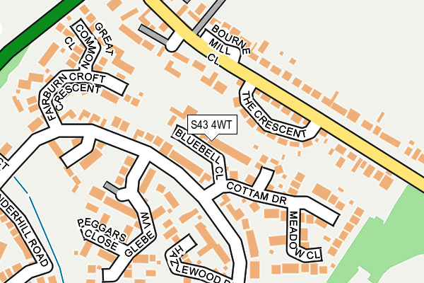 S43 4WT map - OS OpenMap – Local (Ordnance Survey)