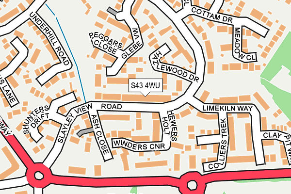 S43 4WU map - OS OpenMap – Local (Ordnance Survey)