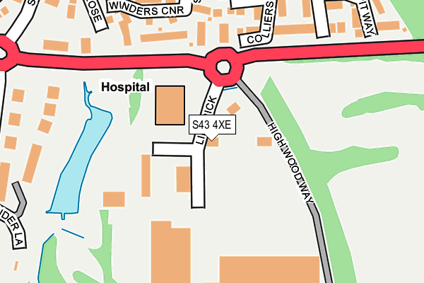 S43 4XE map - OS OpenMap – Local (Ordnance Survey)