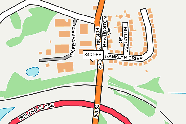 S43 9EA map - OS OpenMap – Local (Ordnance Survey)