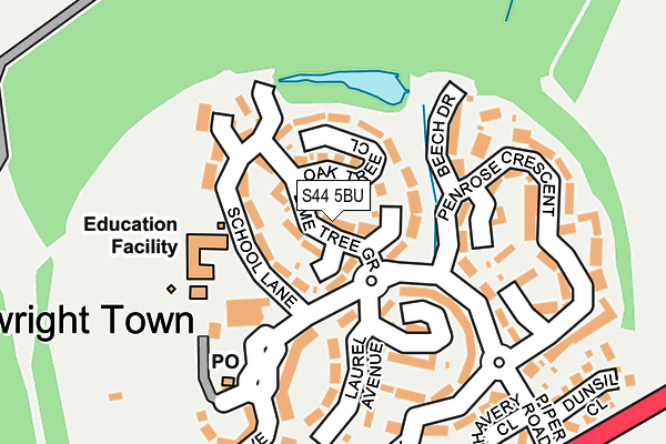 S44 5BU map - OS OpenMap – Local (Ordnance Survey)